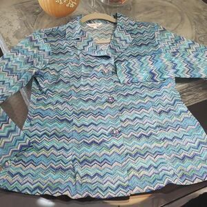 🔥gem Art Women's Geometric Vintage Blouse Small Fit